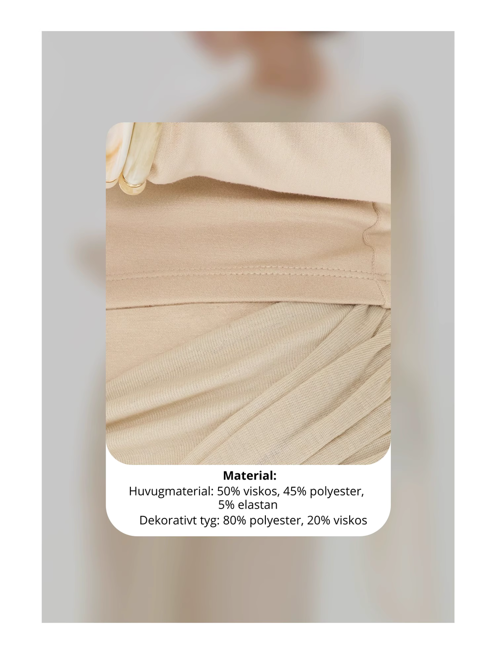 OMLOTT DRAPERAT BEIGE SET KJOL & TOPP