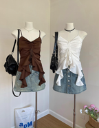 V-RINGAD TOPP MED VOLANGKANT