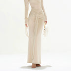 OMLOTT DRAPERAT BEIGE SET KJOL & TOPP