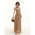 BANDEAU-MAXIKLÄNNING MED FLÄTOR