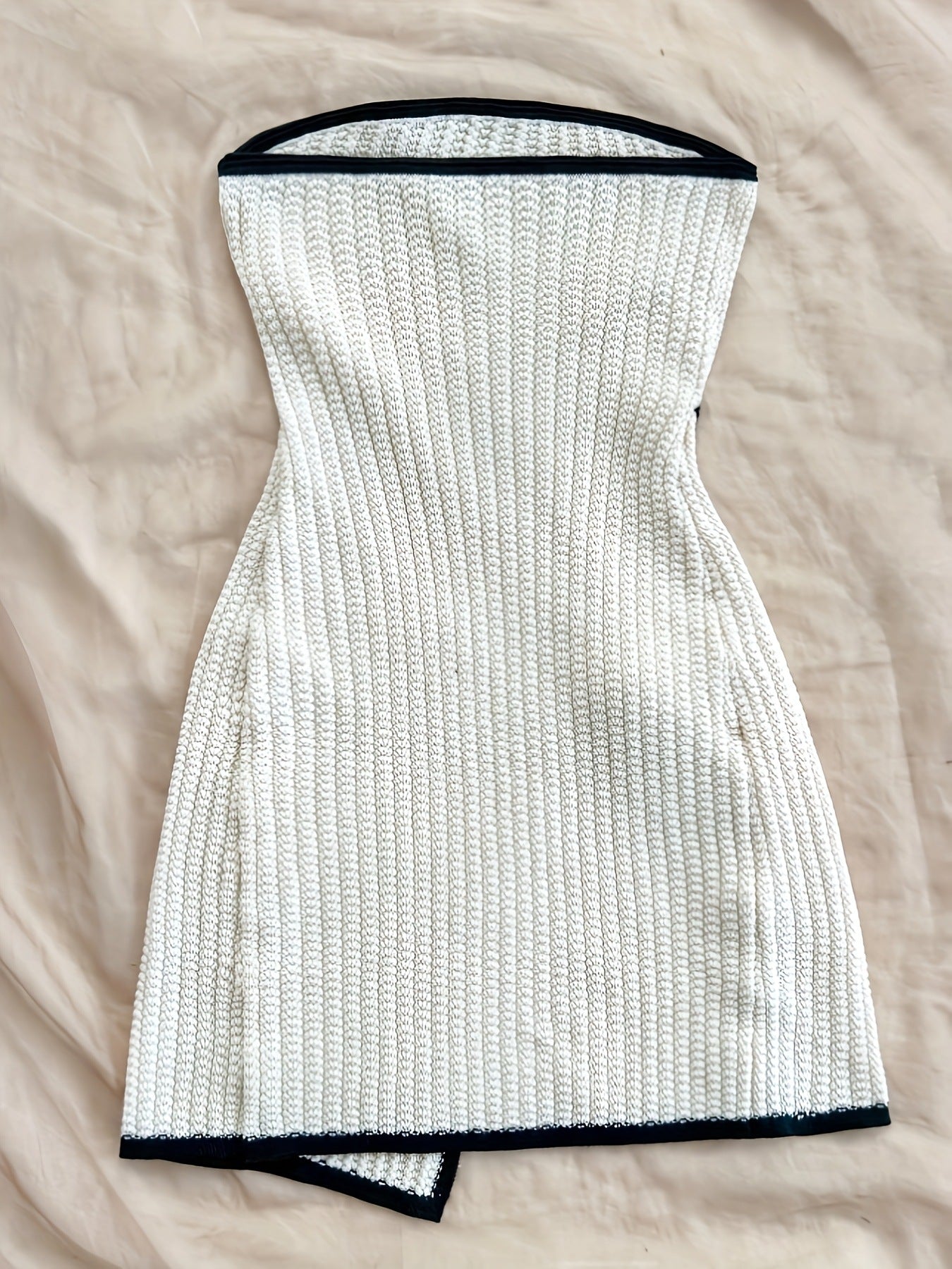 European and American cross-border new women's spring and summer women's temperament slim bandeau knitted dress