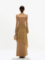 LUFTIG DRAPERERAD KLÄNNING MED SJAL