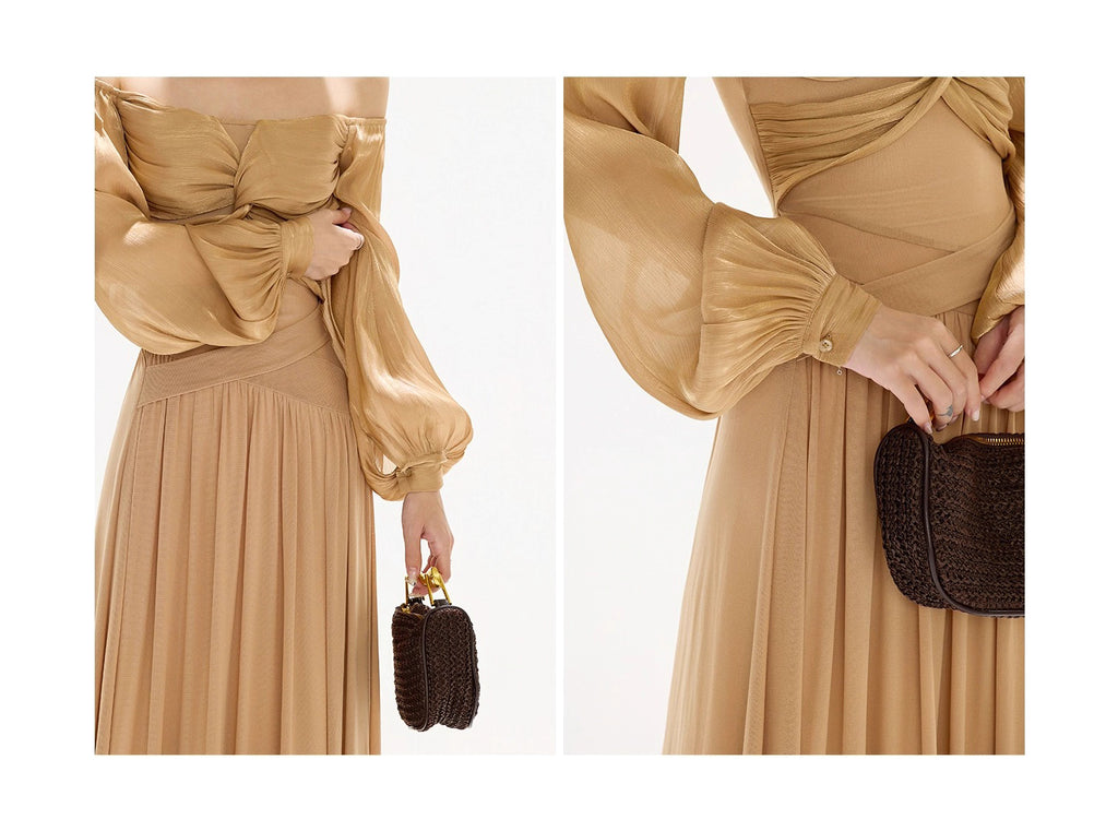 FLOWIG MAXIKLÄNNING MED FJÄRILSSTIL TOPP