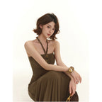 BANDEAU-MAXIKLÄNNING MED HALTERNECKBAND