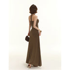 BANDEAU-MAXIKLÄNNING MED HALTERNECKBAND