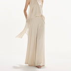 CHAMPANGE-VIT OLD MONEY TVÅDELAT SET BYXOR & TOPP