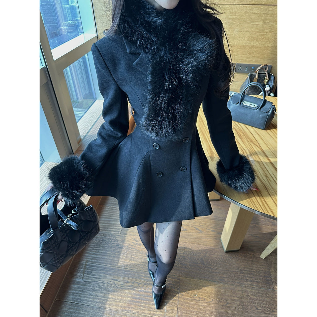 CHIC FLARED KAPPA MED PÄLSKRAGE