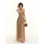 BANDEAU-MAXIKLÄNNING MED FLÄTOR